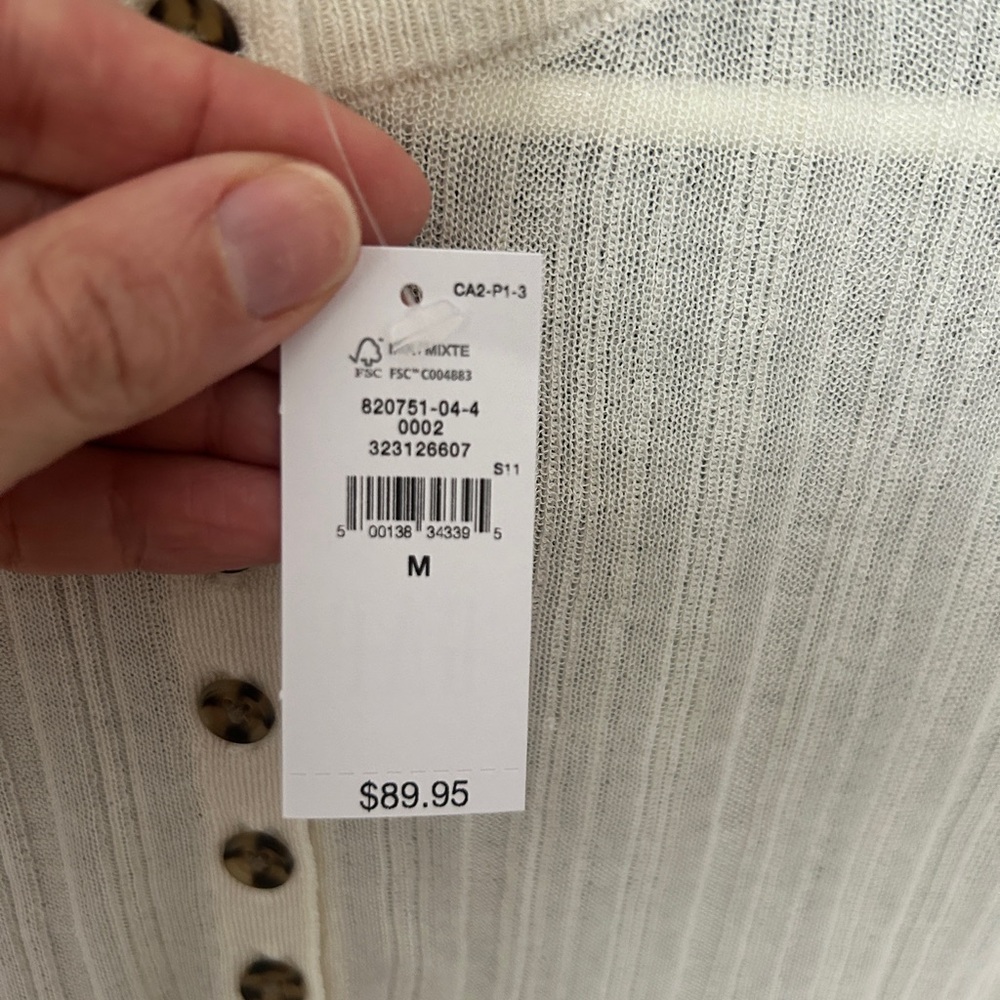 Sheer Rib Henley Sweater - Picture 8 of 8